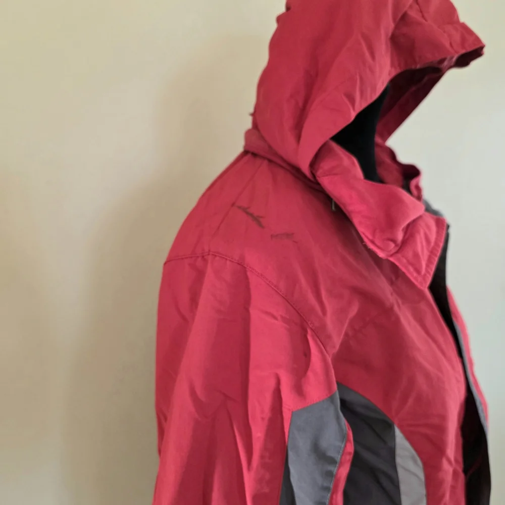 L.L. Bean Kids Red and Gray Hooded Puffer‎ Jacket